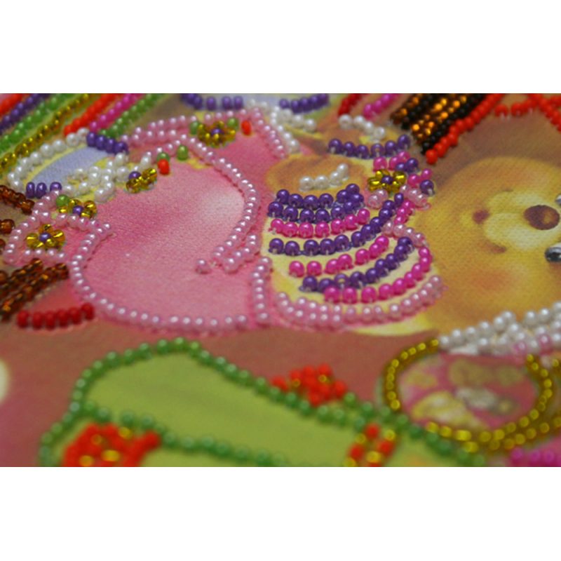 Mini Bead Embroidery Kit on Art Canvas "On a walk"