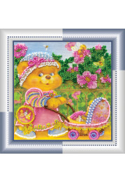 Mini Bead Embroidery Kit on Art Canvas "Mothers and daughters"