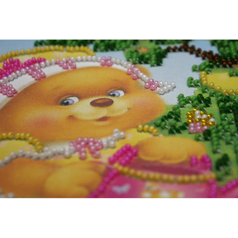 Mini Bead Embroidery Kit on Art Canvas "Hostess"