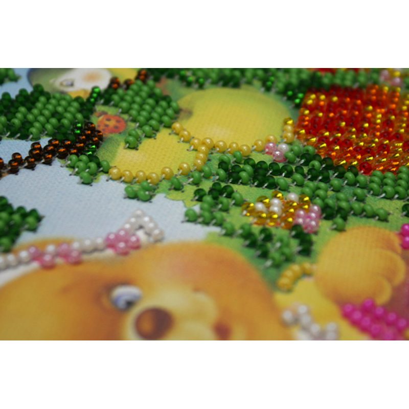 Mini Bead Embroidery Kit on Art Canvas "Hostess"