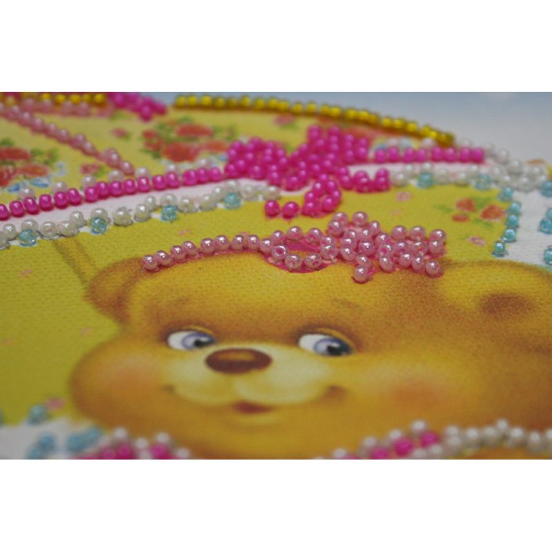 Mini Bead Embroidery Kit on Art Canvas "On a beach"