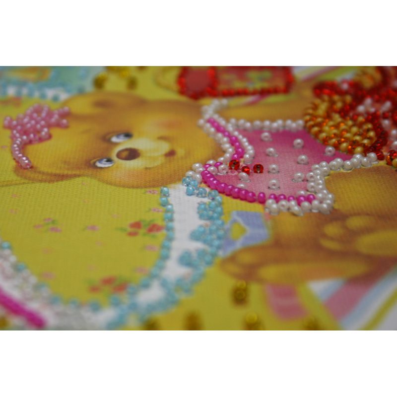 Mini Bead Embroidery Kit on Art Canvas "On a beach"