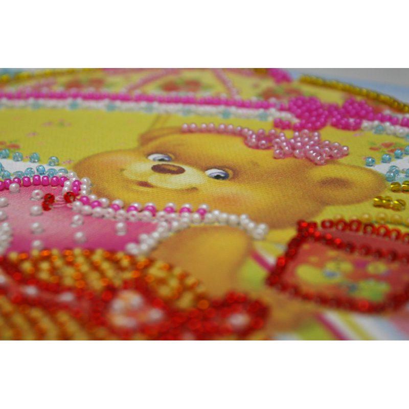 Mini Bead Embroidery Kit on Art Canvas "On a beach"