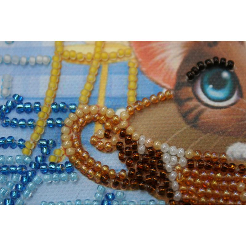 Mini Bead Embroidery Kit on Art Canvas "Yummy!"