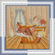 Mini Bead Embroidery Kit on Art Canvas "Fox pup"