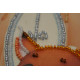 Mini Bead Embroidery Kit on Art Canvas "Fox pup"