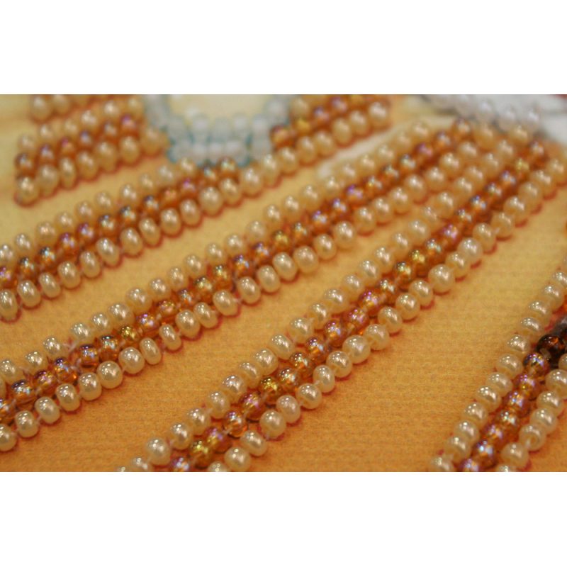 Mini Bead Embroidery Kit on Art Canvas "Fox pup"