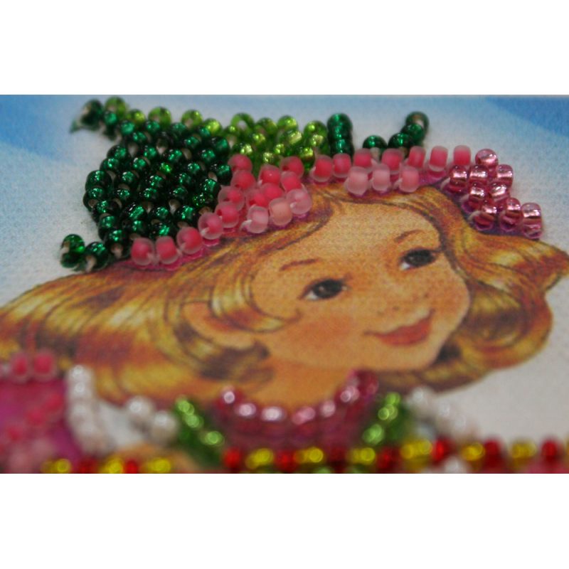 Mini Bead Embroidery Kit on Art Canvas "Young magician"