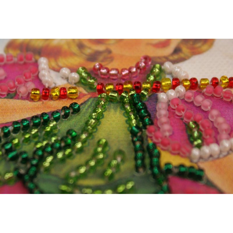Mini Bead Embroidery Kit on Art Canvas "Young magician"