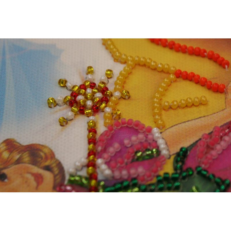 Mini Bead Embroidery Kit on Art Canvas "Young magician"