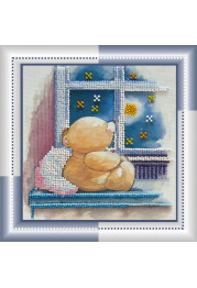 Mini Bead Embroidery Kit on Art Canvas "Starlight night"