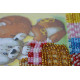 Mini Bead Embroidery Kit on Art Canvas "Bears and basket"