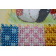 Mini Bead Embroidery Kit on Art Canvas "Bears and basket"
