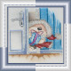 Mini Bead Embroidery Kit on Art Canvas "Surprise"