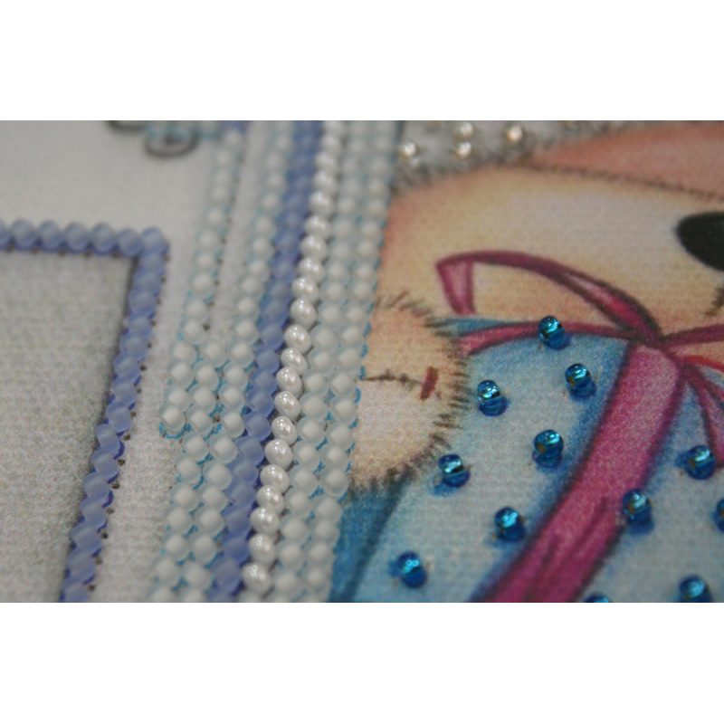 Mini Bead Embroidery Kit on Art Canvas "Surprise"