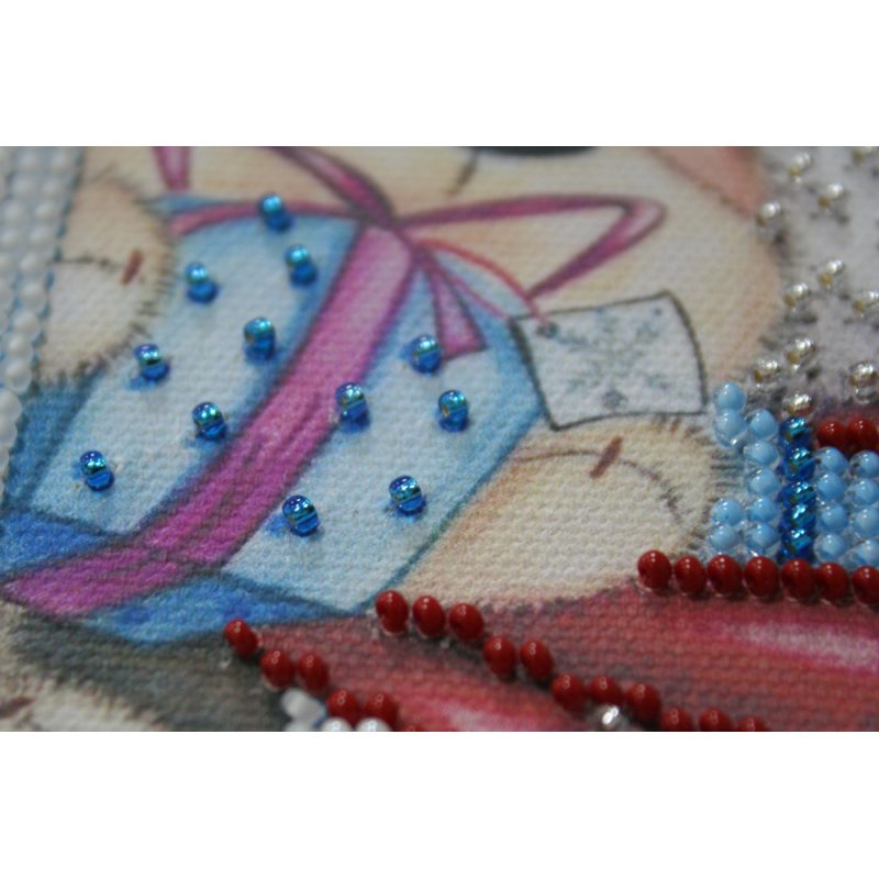 Mini Bead Embroidery Kit on Art Canvas "Surprise"