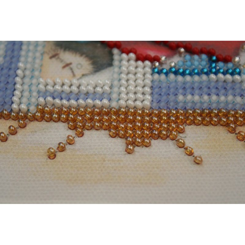Mini Bead Embroidery Kit on Art Canvas "Surprise"