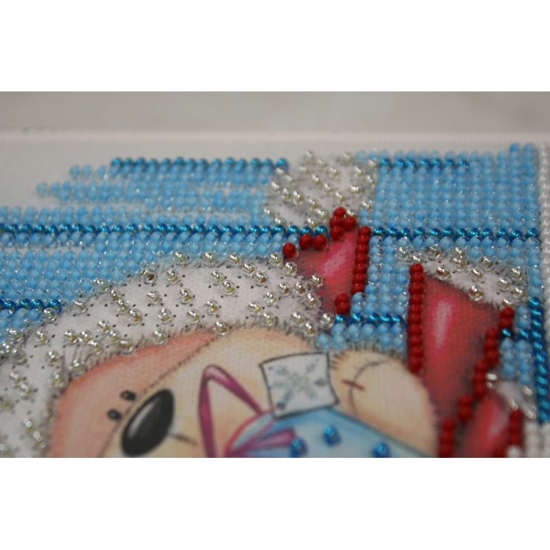 Mini Bead Embroidery Kit on Art Canvas "Surprise"