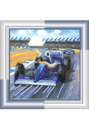 Mini Bead Embroidery Kit on Art Canvas "BMW F-1 (race car)"
