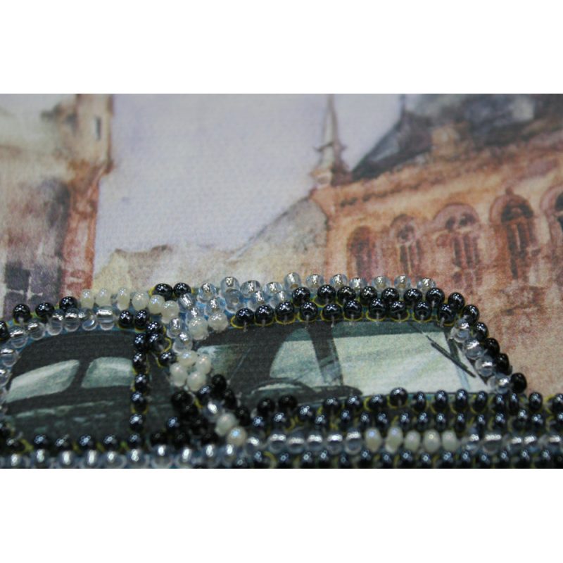 Mini Bead Embroidery Kit on Art Canvas "Skoda Favorit"