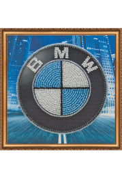 Mini Bead Embroidery Kit on Art Canvas "BMW (emblem)"