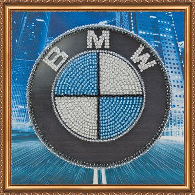 Набір-міні для вишивання бісером на художньому полотні "BMW" (емблема)