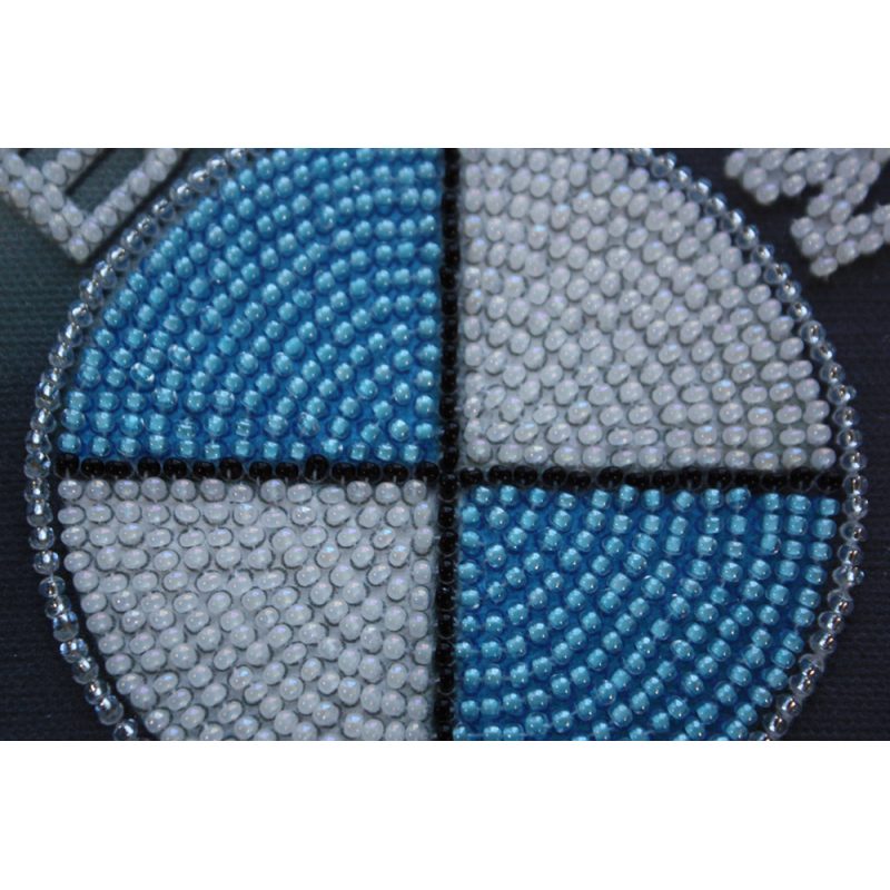 Mini Bead Embroidery Kit on Art Canvas "BMW (emblem)"