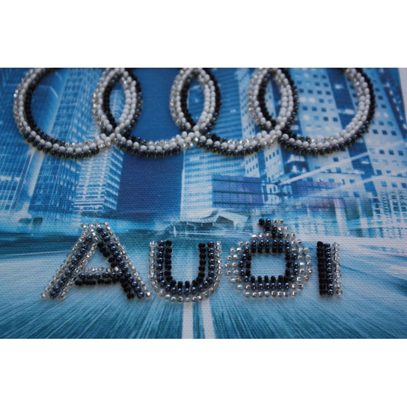 Mini Bead Embroidery Kit on Art Canvas "Audi"