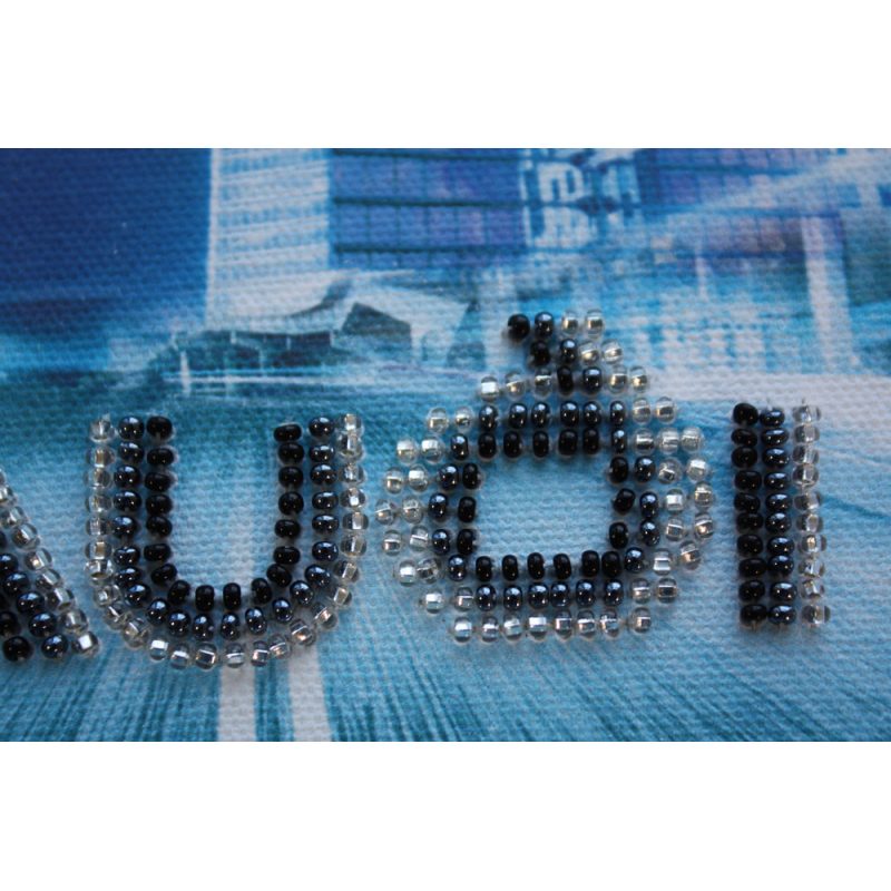 Mini Bead Embroidery Kit on Art Canvas "Audi"