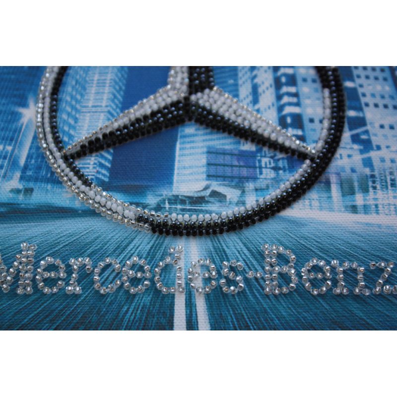 Mini Bead Embroidery Kit on Art Canvas "Mercedes-Benz"
