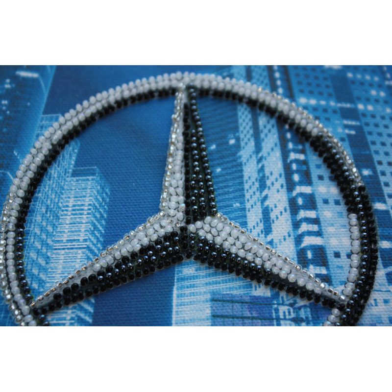 Mini Bead Embroidery Kit on Art Canvas "Mercedes-Benz"