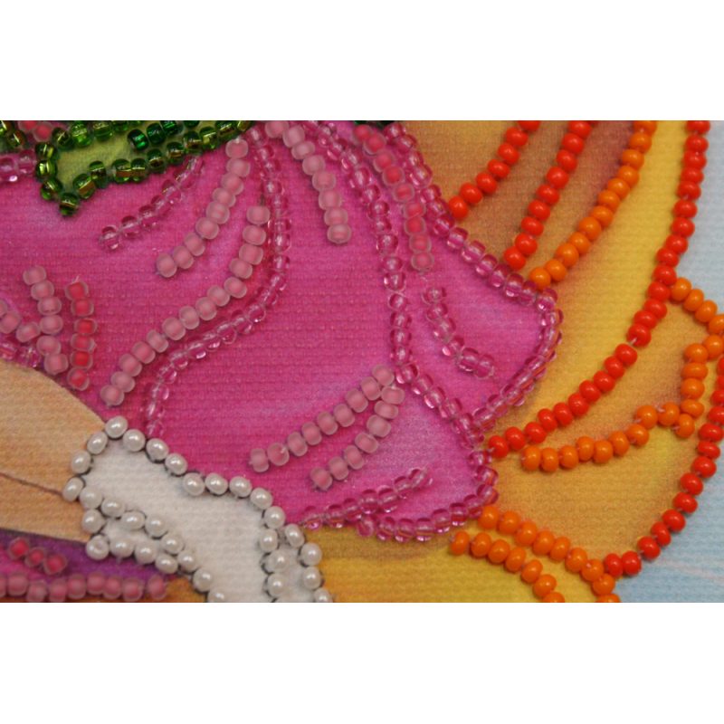 Mini Bead Embroidery Kit on Art Canvas "Sleeping fairy"