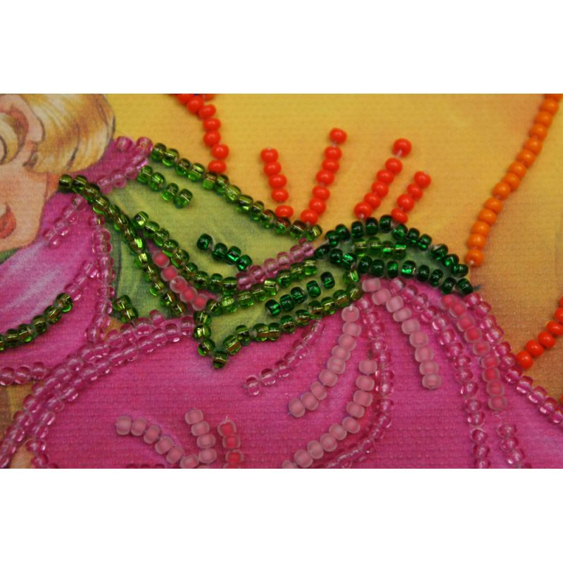 Mini Bead Embroidery Kit on Art Canvas "Sleeping fairy"