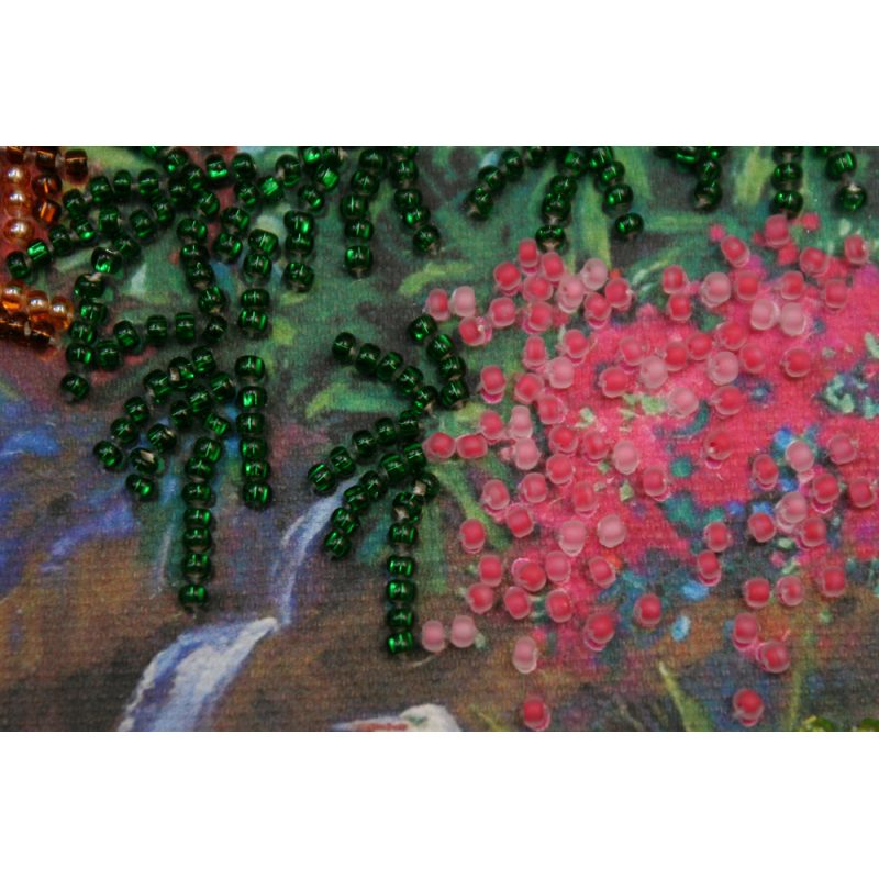 Mini Bead Embroidery Kit on Art Canvas "In a brushwood"