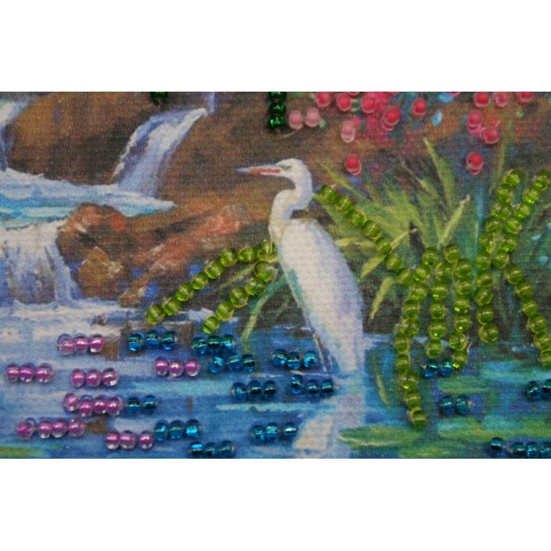 Mini Bead Embroidery Kit on Art Canvas "In a brushwood"