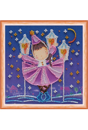 Mini Bead Embroidery Kit on Art Canvas "Star dance"