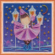 Mini Bead Embroidery Kit on Art Canvas "Star dance"