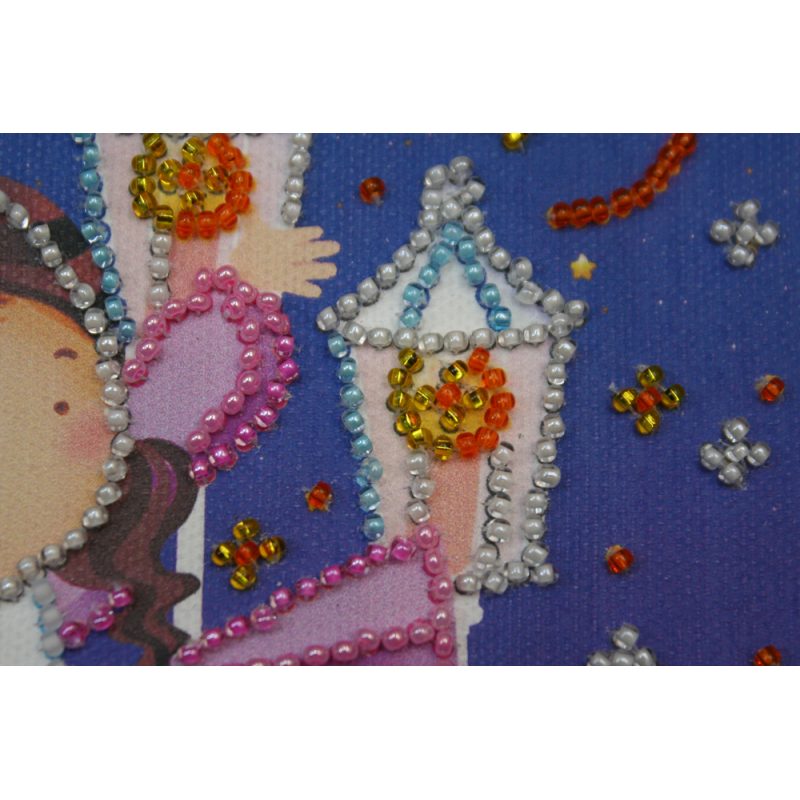 Mini Bead Embroidery Kit on Art Canvas "Star dance"