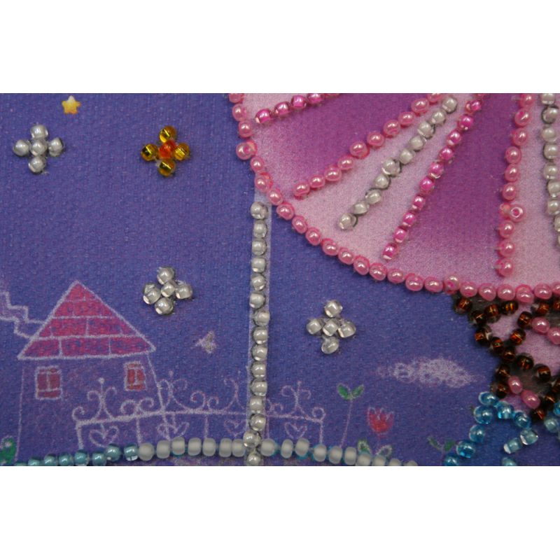 Mini Bead Embroidery Kit on Art Canvas "Star dance"