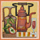 Mini Bead Embroidery Kit on Art Canvas "Kettle – 1"