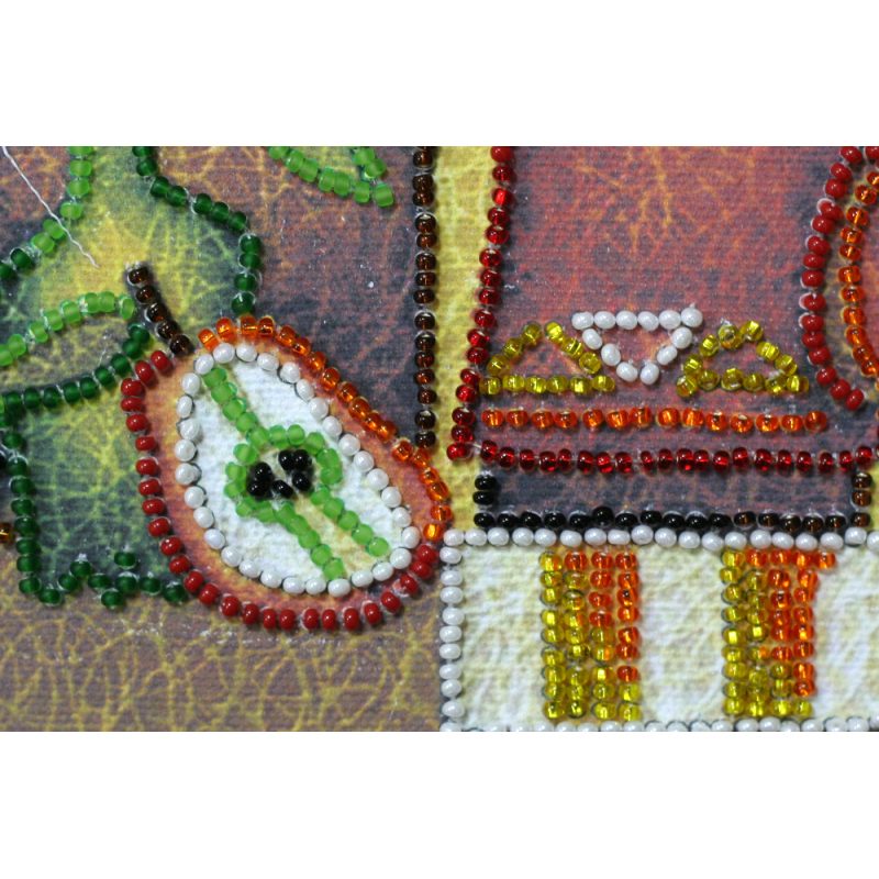 Mini Bead Embroidery Kit on Art Canvas "Kettle – 1"