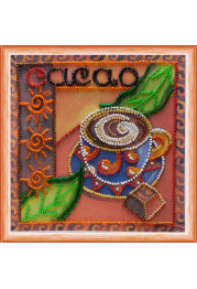 Mini Bead Embroidery Kit on Art Canvas "Cacao"