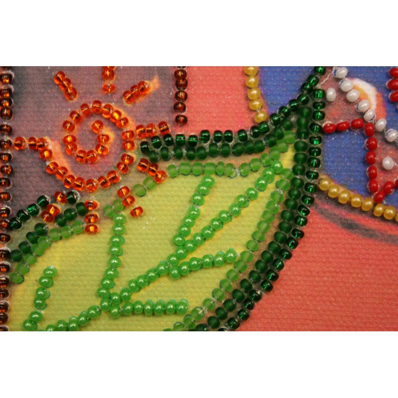Mini Bead Embroidery Kit on Art Canvas "Cacao"