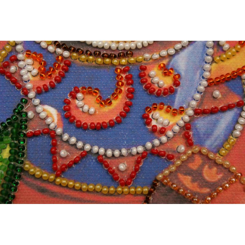 Mini Bead Embroidery Kit on Art Canvas "Cacao"