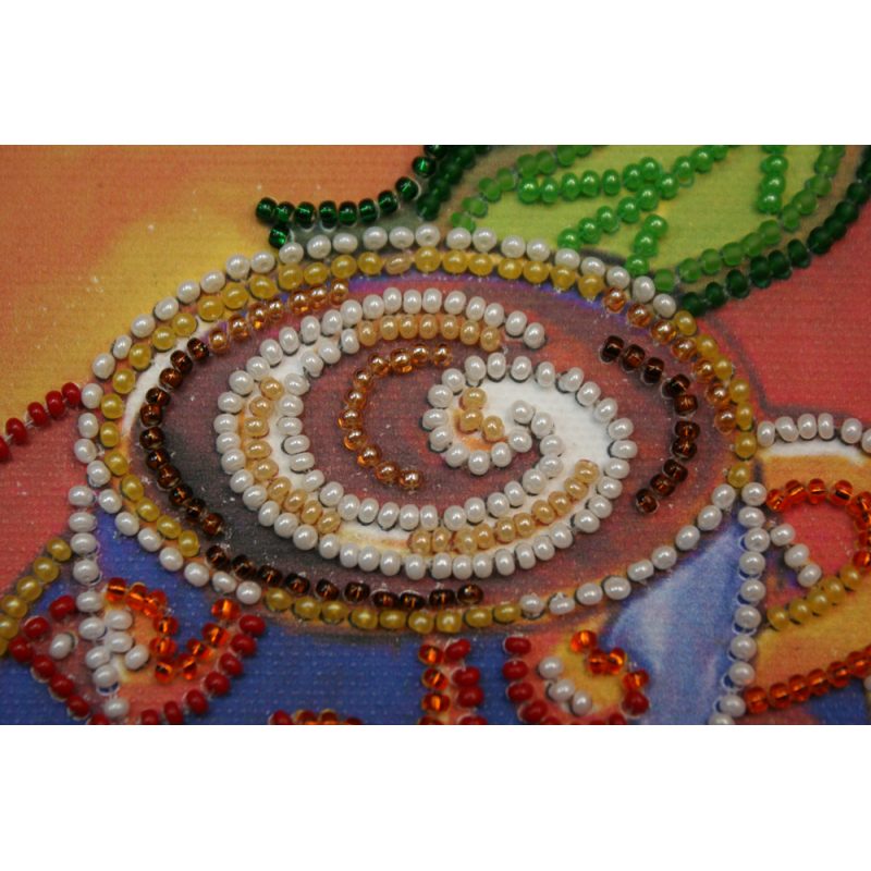 Mini Bead Embroidery Kit on Art Canvas "Cacao"