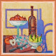 Mini Bead Embroidery Kit on Art Canvas "Kitchen – 3"