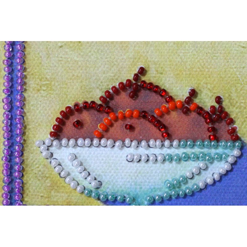 Mini Bead Embroidery Kit on Art Canvas "Kitchen – 3"