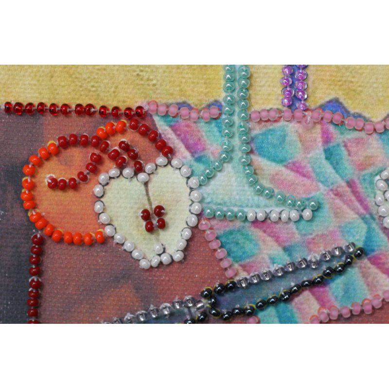 Mini Bead Embroidery Kit on Art Canvas "Kitchen – 3"