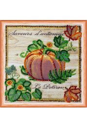 Mini Bead Embroidery Kit on Art Canvas "Autumn queen"