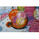 Mini Bead Embroidery Kit on Art Canvas "Knitting bunnies"